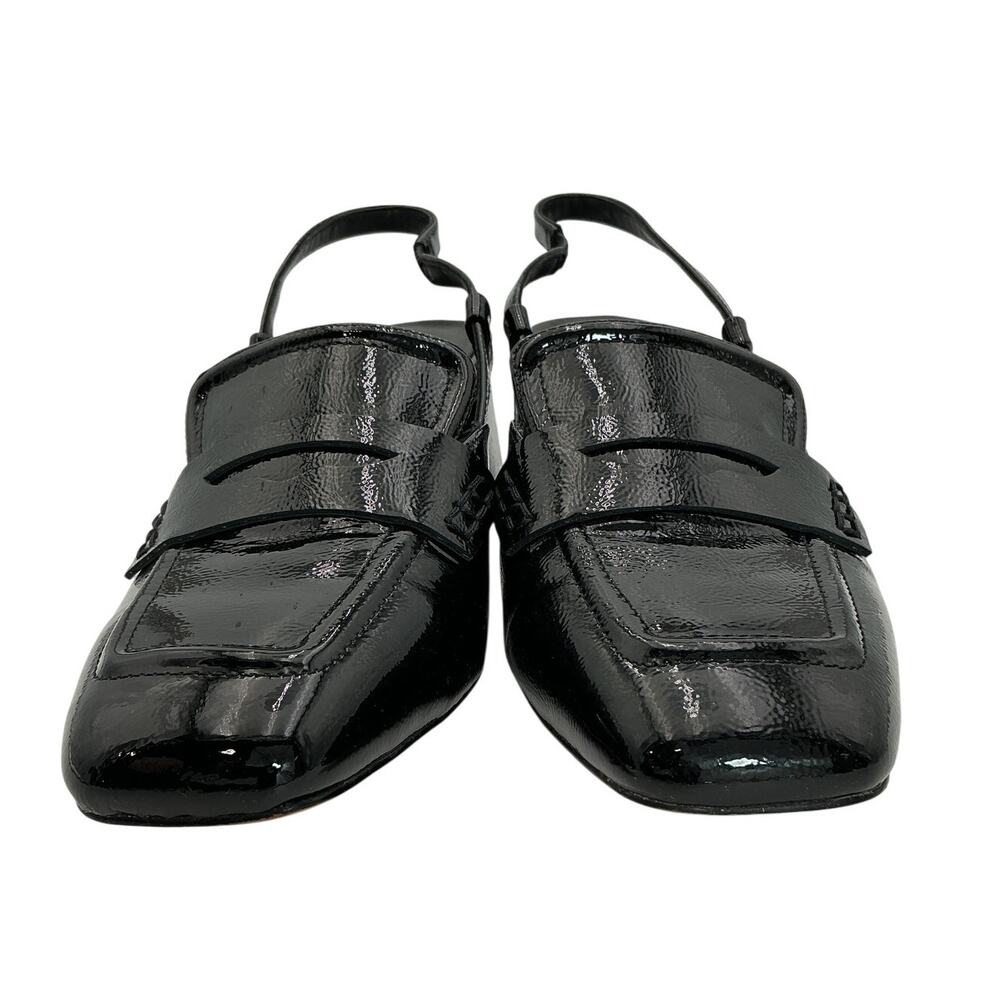 J.Crew Patent Black Layne Slingback Loafer Heels Size 7.5 - Picture 4 of 6